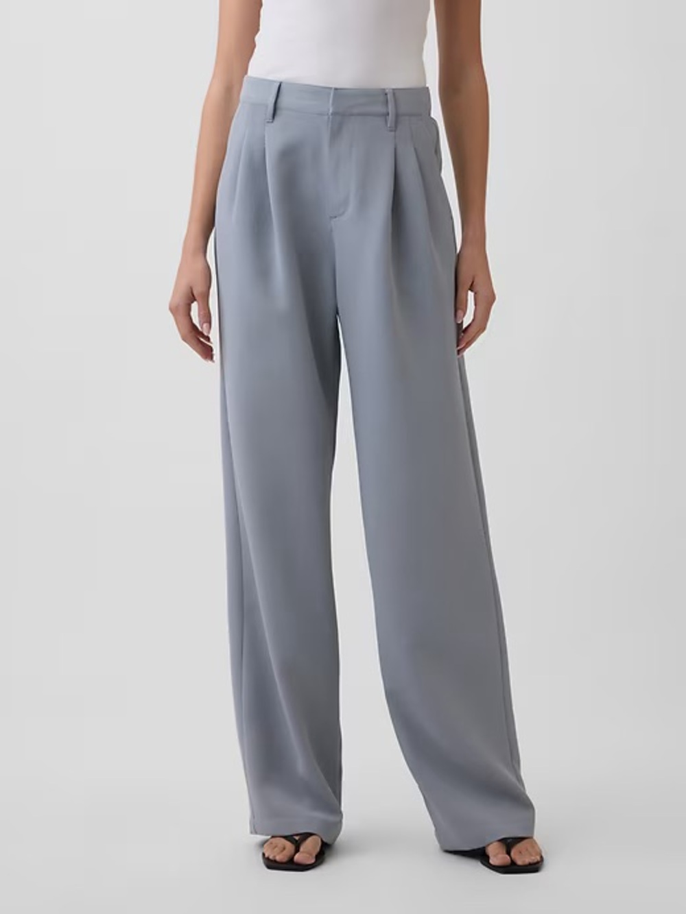 TALL GAP Factory Easy Crepe Trousers in Cool Gray size 8 Tall